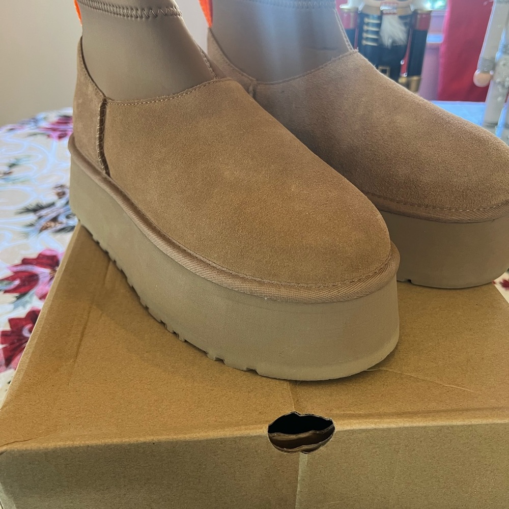 UGG Brown Platform Slip-Ons